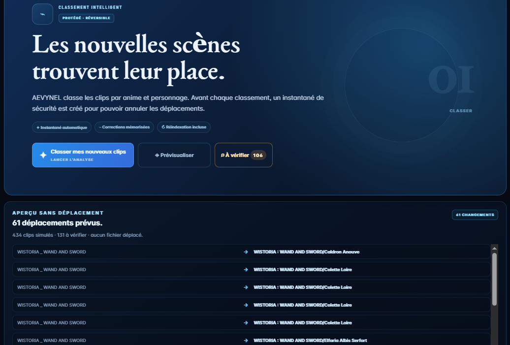 AEVYNEL smart classification preview
